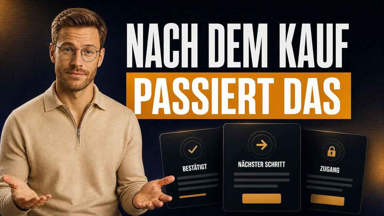 CloserCart Anleitung: Samuel präsentiert drei Schritte zum Erstellen einer Danke-Seite