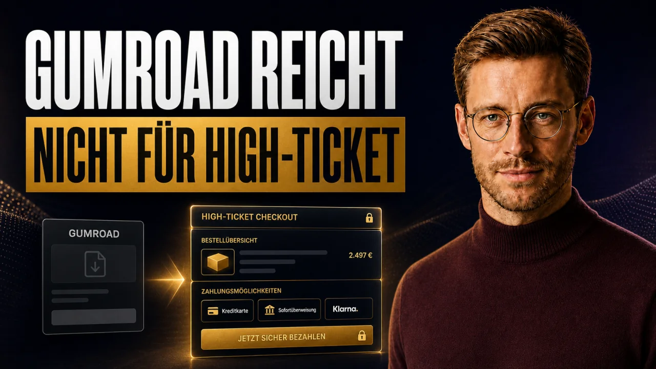 CloserCart Ratgeber-Thumbnail: Gumroad Alternativen: Wenn du mehr als 10-Euro-Produkte verkaufst