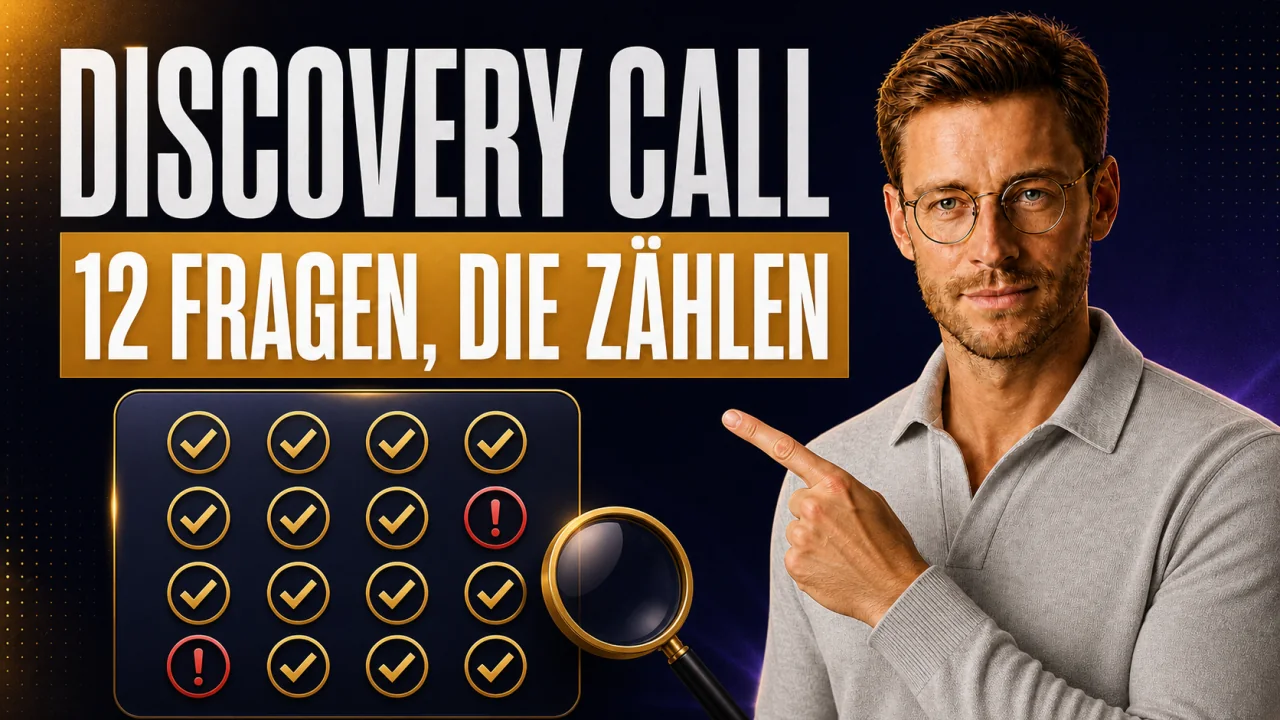 CloserCart Ratgeber-Thumbnail: Discovery Call mit 12 Fragen