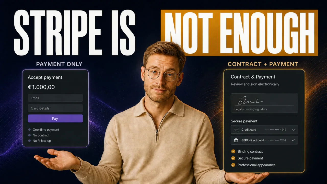 CloserCart guide: Samuel compares Stripe for coaches with a checkout that includes a contract
