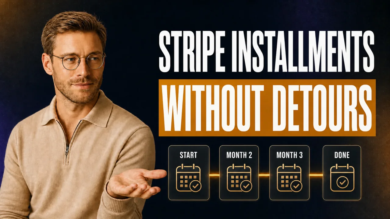 CloserCart guide: Samuel presenting a four-step Stripe installment plan