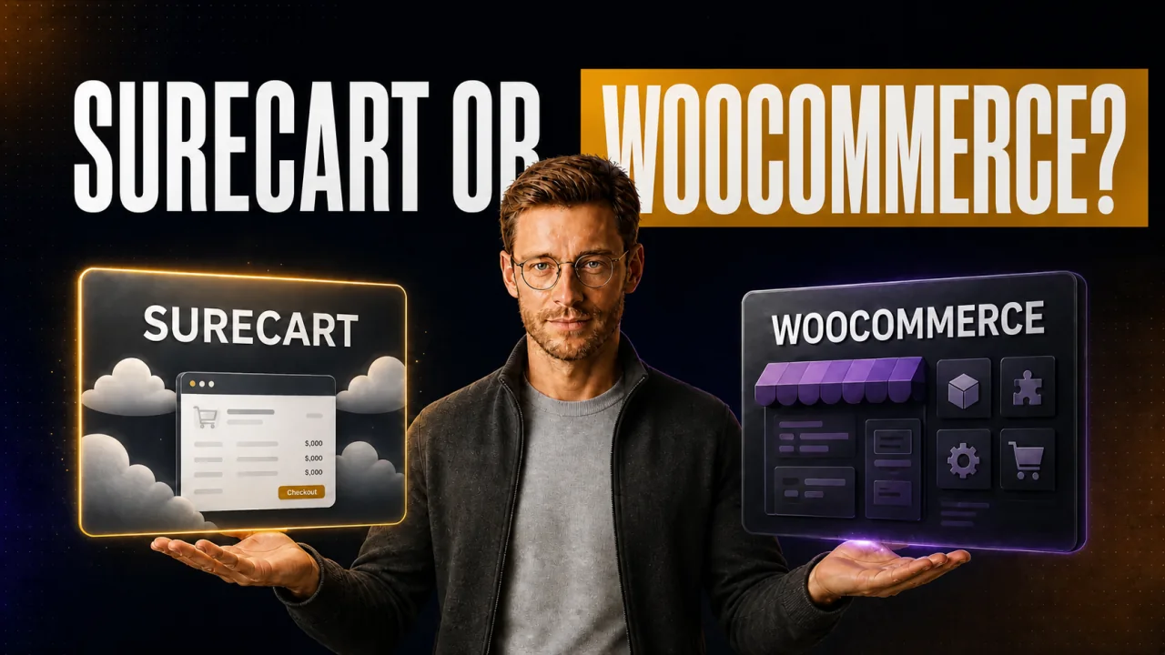 CloserCart guide thumbnail: SureCart vs WooCommerce: What Actually Fits Coaches
