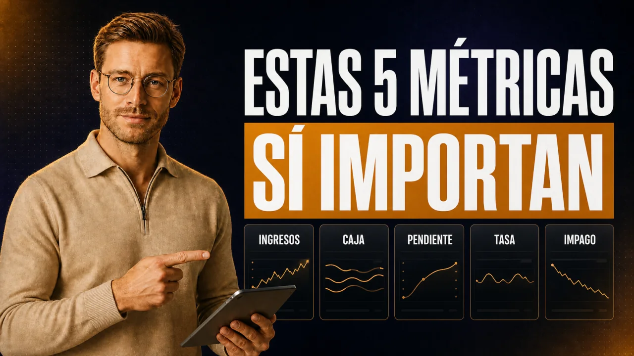 Guía de CloserCart: Samuel muestra las métricas clave en un dashboard de ingresos High-Ticket