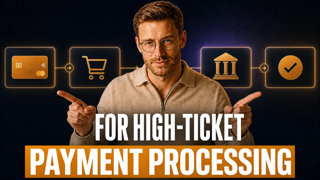 CloserCart guide: Samuel shows High-Ticket payment processing from the customer through the Checkout to your own account