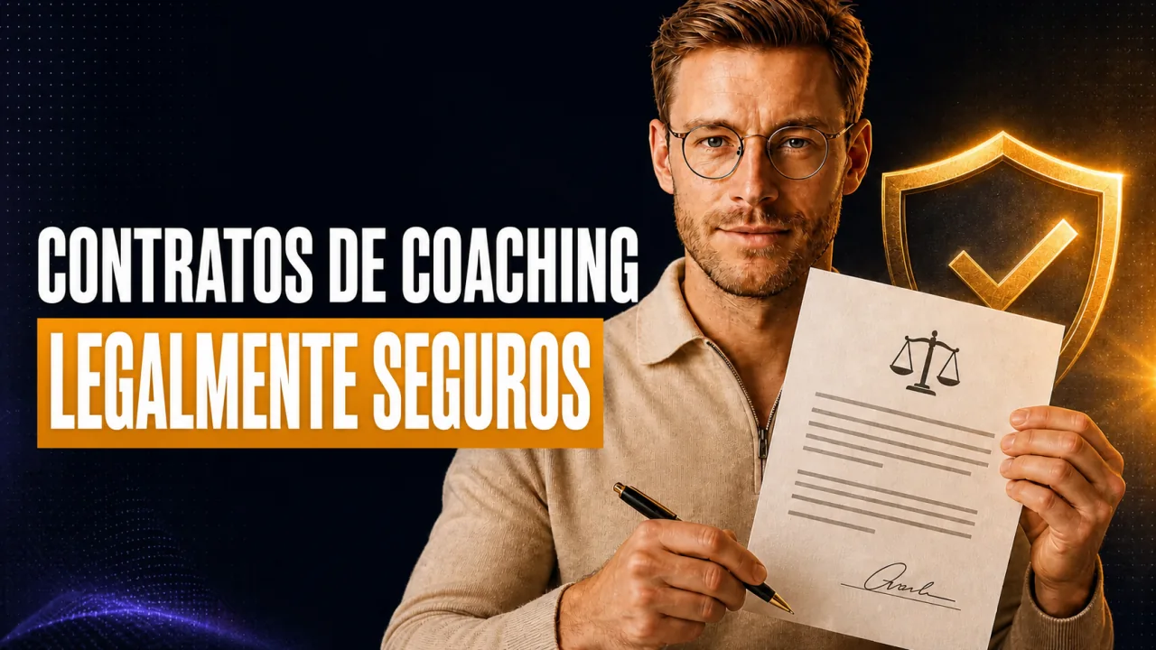 Guía de CloserCart: Samuel sostiene un contrato de coaching jurídicamente seguro con sello de protección
